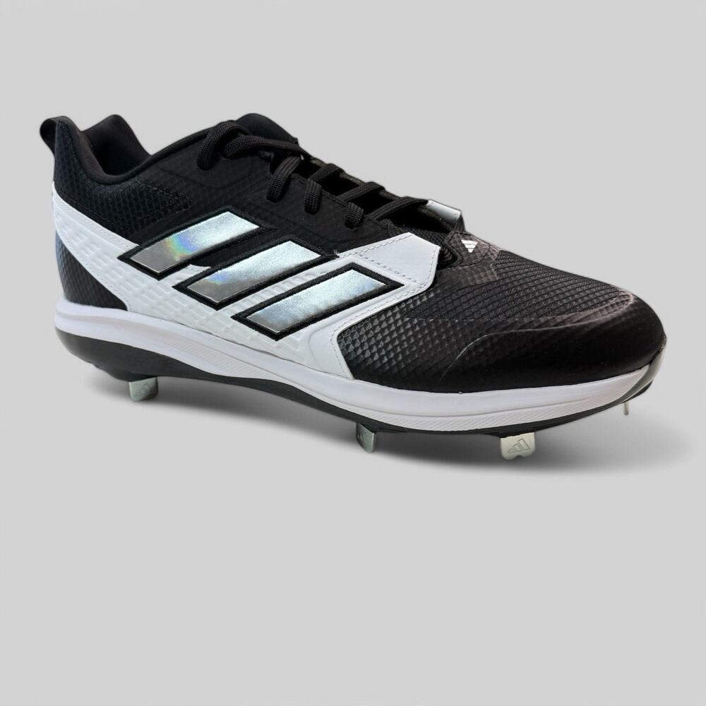 Adidas Icon 8 Baseball Cleats Mens Size 12.5‎ Black White Silver